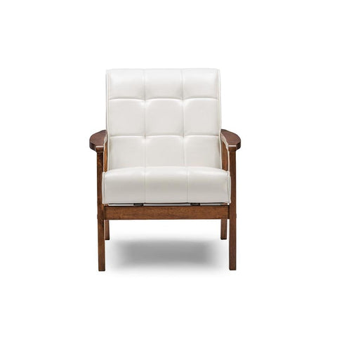 Baxton Studio Baxton Studio Mid-Century Masterpieces Club Chair - White - Living Room Furniture