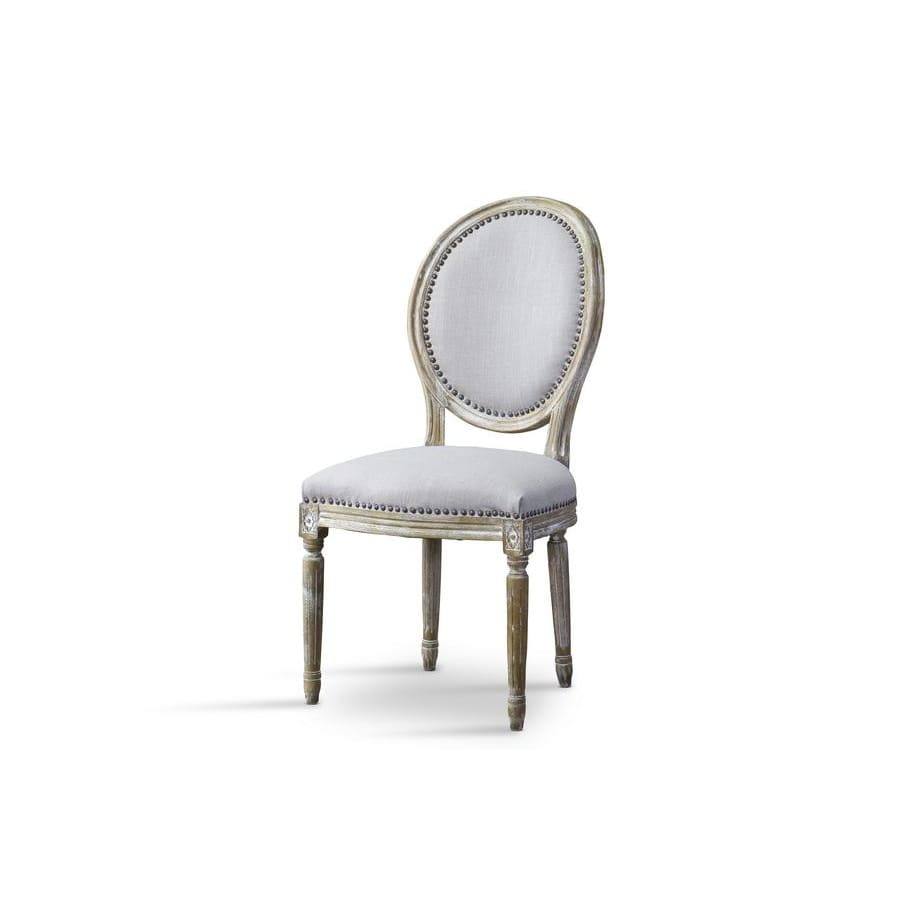 Baxton Studio Clairette Wood Traditional French Accent ChairRound - Dining Room