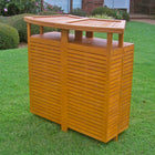 International Caravan Royal Tahiti Outdoor Wood Fold Out Bar - Outdoor Furniture