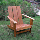 International Caravan Acacia Large Square Back Adirondack Chair - Rustic Brown - Outdoor Furniture