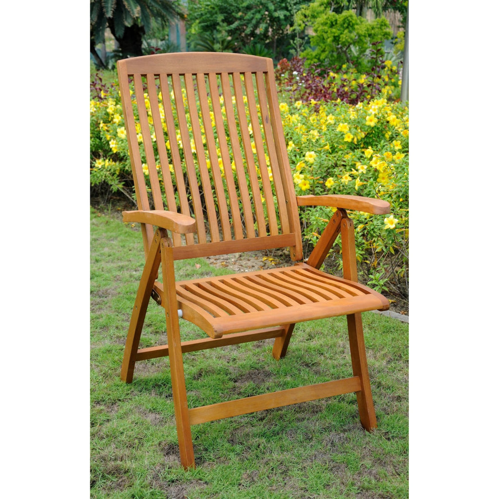 International Caravan Royal Tahiti Outdoor Set of Two 5-Position Folding Arm Chair - Outdoor Furniture