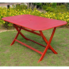 International Caravan Acacia Rectangular Folding Table - Barn Red - Outdoor Furniture