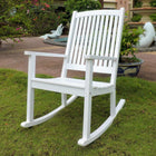 International Caravan Acacia Large Rocking Chair - Antique White - Chairs