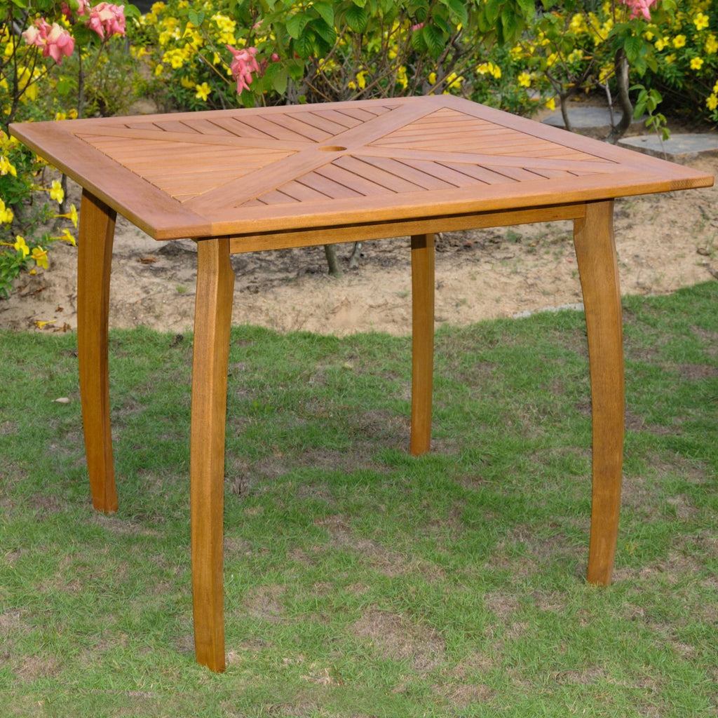 International Caravan Royal Tahiti Outdoor 36 Square Wood Table - Outdoor Furniture