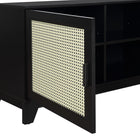 Manhattan Comfort Sheridan 62.99 Modern Cane TV Stand in Black