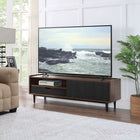 Manhattan Comfort Duane 59.25 Modern Ribbed TV Stand in Dark Brown and Black