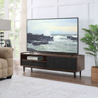 Manhattan Comfort Duane 59.25 Modern Ribbed TV Stand in Dark Brown and Black