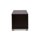 Baxton Studio Gerhardine Dark Brown Wood 63-Inch TV Cabinet with 3-drawer - Living Room Furniture