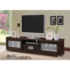 Baxton Studio Gerhardine Dark Brown Wood 70-inch TV Cabinet with 2 Sliding Doors and Drawer - Living Room Furniture