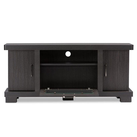 Baxton Studio Viveka 47-Inch Dark Brown Wood TV Cabinet with 2 Doors - Living Room Furniture