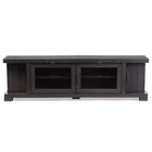 Baxton Studio Viveka 70-Inch Dark Brown Wood TV Cabinet with 2 Glass Doors and 2 Doors - Living Room Furniture