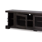 Baxton Studio Viveka 70-Inch Dark Brown Wood TV Cabinet with 2 Glass Doors and 2 Doors - Living Room Furniture