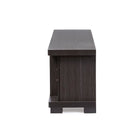 Baxton Studio Viveka 70-Inch Dark Brown Wood TV Cabinet with 2 Glass Doors and 2 Doors - Living Room Furniture