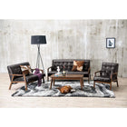 Baxton Studio Mid-Century Masterpieces 3PC Sofa SetBrown - Living Room Furniture