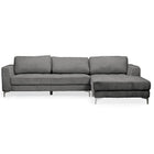 Baxton Studio Agnew Contemporary Light Beige Microfiber Right Facing Sectional Sofa - Living Room Furniture