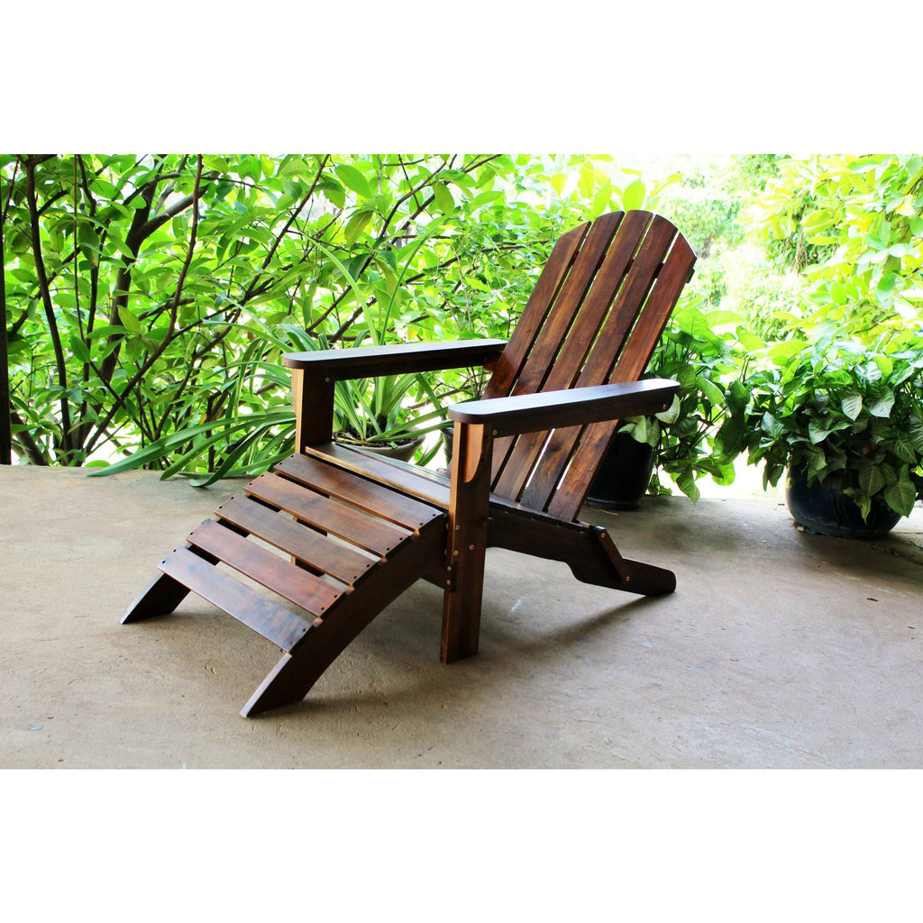 International Caravan Outdoor Adirondack Chair with Footrest - Outdoor Furniture