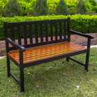 International Caravan Outdoor 4 Foot Wood Bench - Black/Oak - Benches