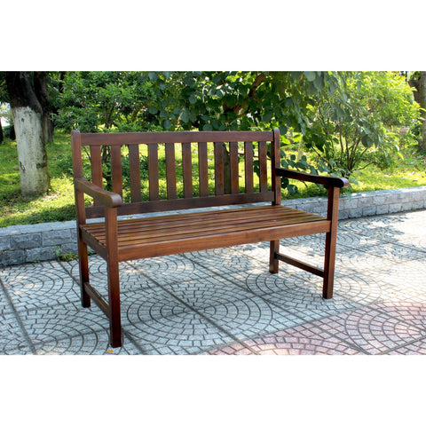 International Caravan Outdoor 4 Foot Wood Bench - Brown - Benches