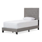 Baxton Studio Paris Modern and Contemporary Grey Fabric Upholstered Twin Size Tufting Bed - Kids Room Furniture
