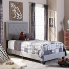 Baxton Studio Paris Modern and Contemporary Grey Fabric Upholstered Twin Size Tufting Bed - Kids Room Furniture