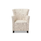 Baxton Studio Benson French Script Patterned Fabric Club Chair and Ottoman Set - Living Room Furniture
