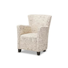 Baxton Studio Benson French Script Patterned Fabric Club Chair and Ottoman Set - Living Room Furniture