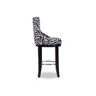 Baxton Studio Peace Modern and Contemporary Zebra-print Patterned Fabric Upholstered Bar Stool with Metal Footrest - Bar Furniture