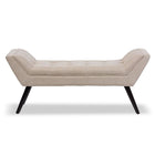 Baxton Studio Tamblin Mid-century Modern Retro Beige Linen Fabric Upholstered Grid-Tufting 50-Inch Bench - Bedroom Furniture