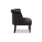 Baxton Studio Flax Victorian Style Contemporary Black Velvet Fabric Upholstered Vanity Accent Chair - Living Room Furniture