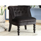 Baxton Studio Flax Victorian Style Contemporary Black Velvet Fabric Upholstered Vanity Accent Chair - Living Room Furniture