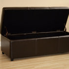 Baxton Studio Dark Brown Full Leather Small Storage Cube Ottoman - Living Room Furniture