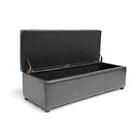 Baxton Studio Dennehy Black Brown Modern Ottoman - Living Room Furniture