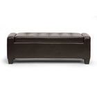 Baxton Studio Manchester Dark Brown Ottoman - Living Room Furniture