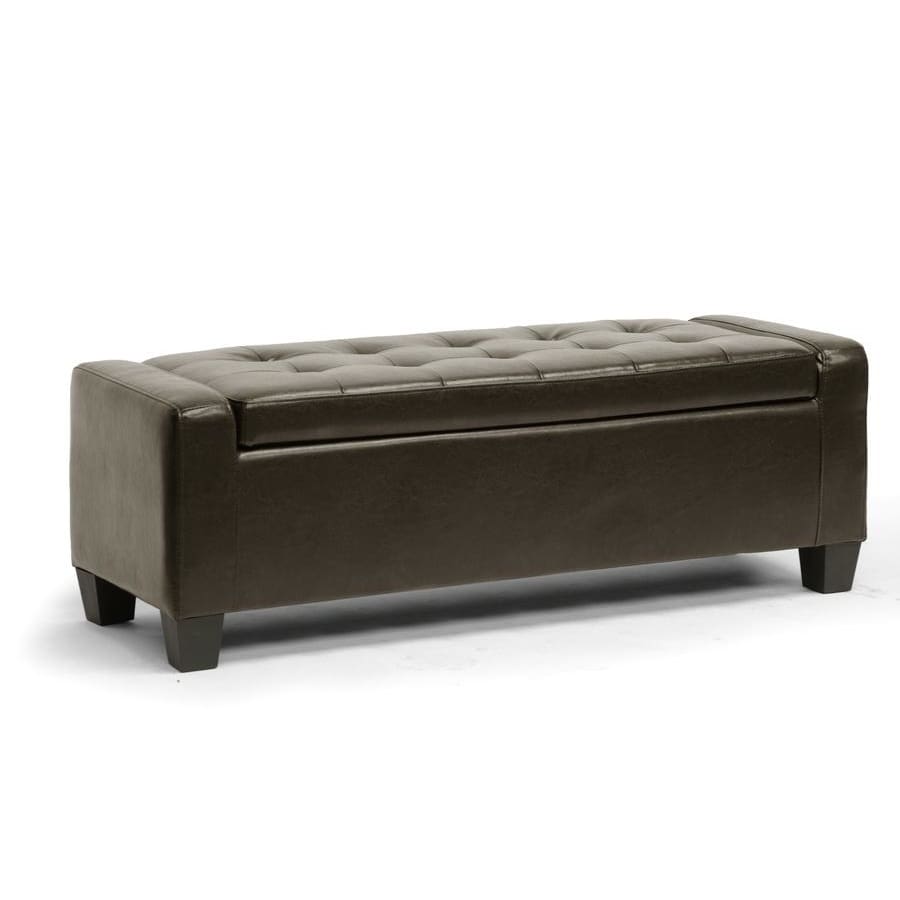 Baxton Studio Manchester Dark Brown Ottoman - Living Room Furniture
