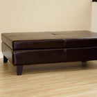 Baxton Studio Dark Brown Leather Storage Cocktail Ottoman - Living Room Furniture