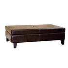 Baxton Studio Dark Brown Leather Storage Cocktail Ottoman - Living Room Furniture