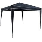 International Caravan Square Folding Gazebo - Black - Outdoor Furniture