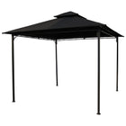International Caravan Square Vented Canopy Gazebo - Black - Outdoor Furniture