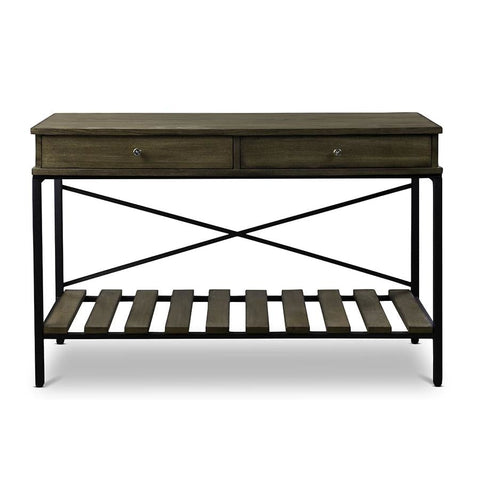 Baxton Studio Newcastle Wood and Metal Console TableCriss-Cross - Entryway Furniture