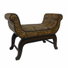 International Caravan Faux Leather Vanity Stool - Tiger w/Dark Brown - Stools