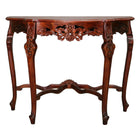 International Caravan Windsor Hand-Carved Half Moon Console Table - Stain - Other Tables