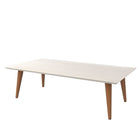 Manhattan Comfort Utopia 11.81 High Rectangle Coffee Table with Splayed Legs - Off White and Maple Cream - Coffee Tables