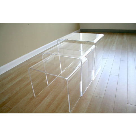 Baxton Studio Acrylic Nesting Table 3-Pc Table Set Display Stands - Living Room Furniture