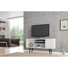 Manhattan Comfort Liberty 53.14 Mid Century - Modern TV Stand with 5 Shelves and 1 Door - White - TV Stands